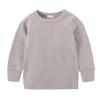 2pc Sweater Pants Sets for Toddler Plain Casual Long Sleeve Crew Neck Pullover Tops+Cotton Long Pants (Grey, 5-6 Years) view 2