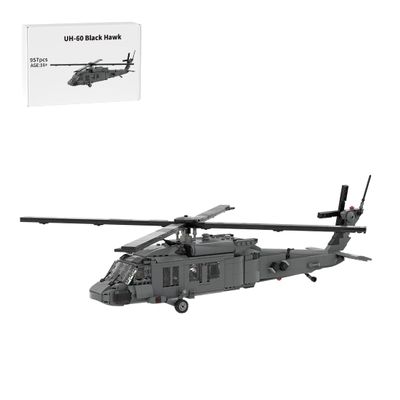 RBLOCTOYNY UH-60 Helicopter Building Set, 1/35 Scale Military Aircraft Model Kit for Room Decoration & Desk Displays, Compatible with Brands, Gift for Military Enthusiasts (957PCS)