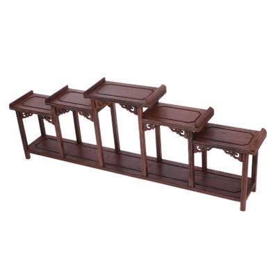 HOODANCOS Wooden Display Stand for Jewelry Action Figures Elegant Curio Rack Robust Construction