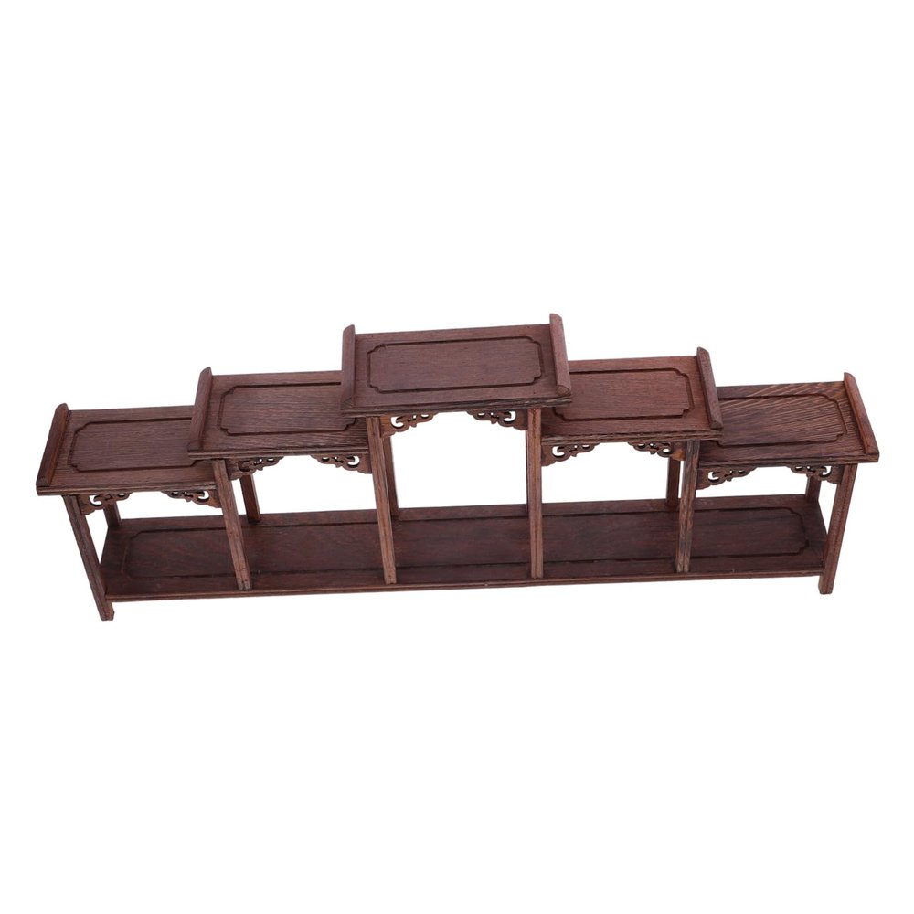 Holibanna Wooden Display Stand for Figurines Curio Rack 100% Chicken Wing Wood Rustic Antique Style for Home Decor and Collectibles