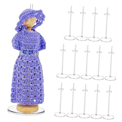 PHENOFICE 15Pcs Transparent Doll Display Stand Figure Holder for Bjd Action Figures and Crafts Support Rack for Collectibles