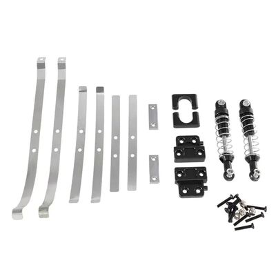 MN82 LC79 RC Car Metal Rear Axle Shock Absorber Leaf Springs with Fixed Seat Mount Bracket Set 1 12 Scale Upgrade Parts Compatible with Similar Models(Black)