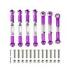 144001 144002 144010 124007 124016 124017 124019 Metal Servo Linkage Rod Set Front and Rear Steering Tie Rod Upgrade Parts Compatible with RC Cars(Purple) view 1