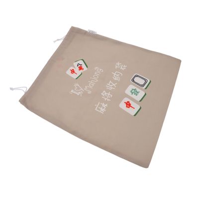 MERRYHAPY Large Fabric Mahjong Storage Pouch Drawstring Portable Mahjong Game Bag for Organizing Tiles