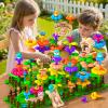 145 Pcs Toys for 3 Year Old Girl,Toddler Gardening Set Flower Garden Toy Girls Building Sets Best Educational Learning Fine DIY Crafts Stem Construction Stacking Kit,for 3 4 5 6 7 Years Kids view 2