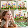 145 Pcs Toys for 3 Year Old Girl,Toddler Gardening Set Flower Garden Toy Girls Building Sets Best Educational Learning Fine DIY Crafts Stem Construction Stacking Kit,for 3 4 5 6 7 Years Kids view 4