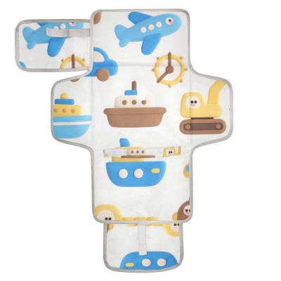 Cute Cartoon Colorful Ships and Cars Reusable Diaper Changing mat with Tissue Pocket Portable Baby Changing pad with Built-in Pillow cambiador de pa?ales para Bebes
