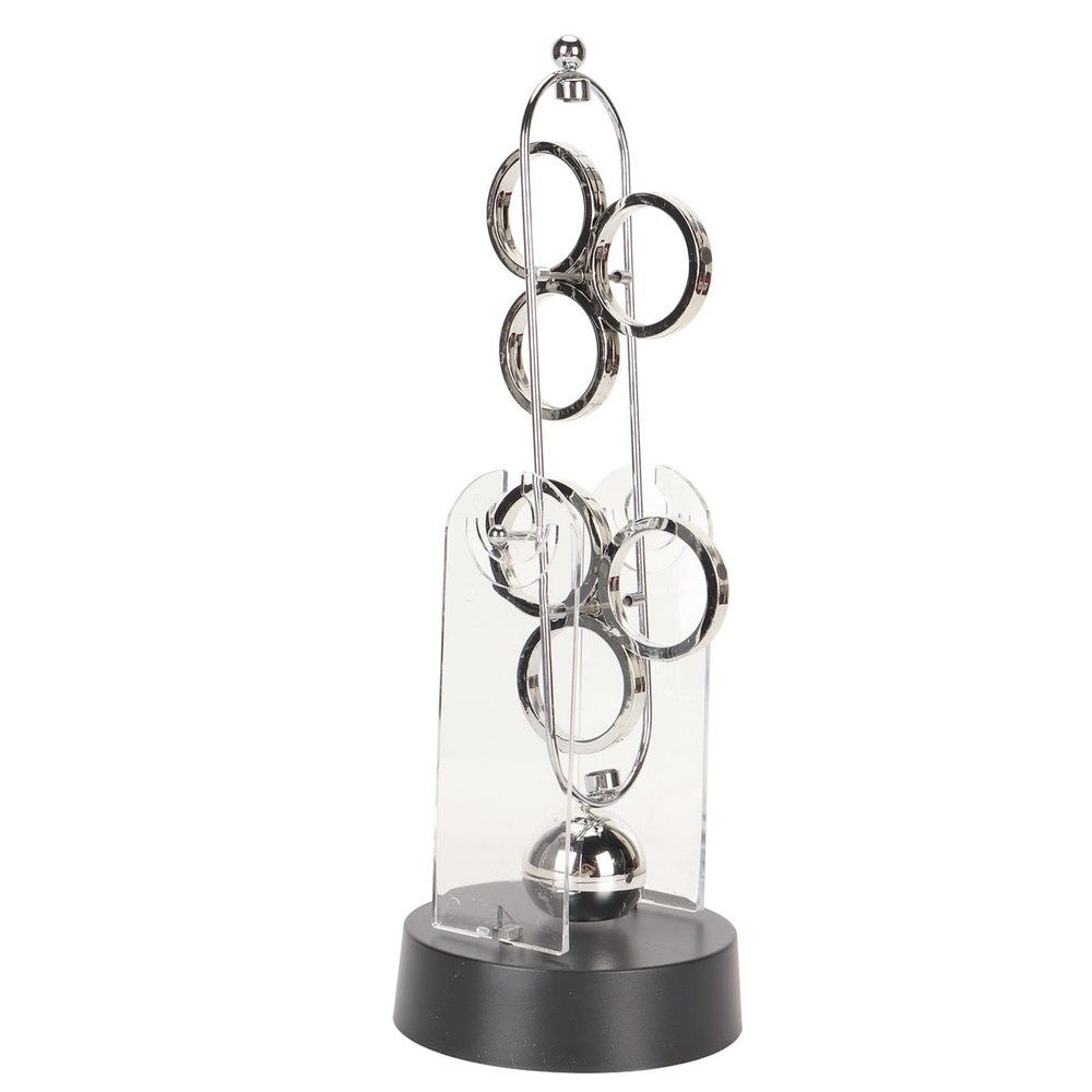 TOPINCN Perpetual Motion Machine, Electronic Swinging Model Decorative Physics Learning Desk Toy Electronic Swinging Ornament for Home School Office, Art Perpetual Motion Device