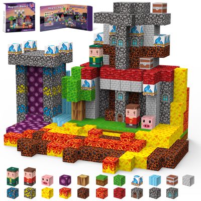 Gryxpox Magnetic Blocks, Magnetic Building Blocks 100pcs, Magnetic Blocks for Kids Ages 4-8, Magnetic Cubes STEM Sensory Toys for Ages 3+ Toddlers Boys & GirlsChristmas Birthday Party Kids Gifts