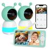 Boifun 2K Wifi Baby Monitor with 2 Cameras, Soothing Night Light, APP & 5" Split-screen Control, Motion/Cries/Noise/Customizable Alarm Zones Detect, Auto Tracking, PTZ, Humidity&Temperature Monitoring view 1