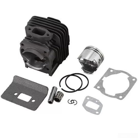 Aluminum Cylinder Piston Assembly Kit 44mm Replacement Parts Set for 52CC 44F-5 Brush Cutter Motor with Enhanced Thermal Conductivity Design