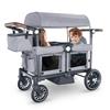 Kinder King Folding Wagon Stroller for 2 Kids, All-Terrain Baby Stroller Wagon Outdoor, Removable Canopy 2 Seater, Adjustable Handle, Shock-Absorbing Wheel, Detachable Tray, Parent Organizer, Gray view 1