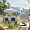 Kinder King Folding Wagon Stroller for 2 Kids, All-Terrain Baby Stroller Wagon Outdoor, Removable Canopy 2 Seater, Adjustable Handle, Shock-Absorbing Wheel, Detachable Tray, Parent Organizer, Gray view 4