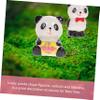 Mobestech 10pcs Miniature Panda Ornaments Ceramic Decorations Panda Desktop Decoration Home Decor for Home view 4