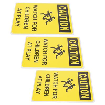 DIYEAH 3pcs Slow Down Sign for Street Neighborhoods Children Playing Safety Signs Waterproof Fade Resistant Kids Playing Symbols for Street