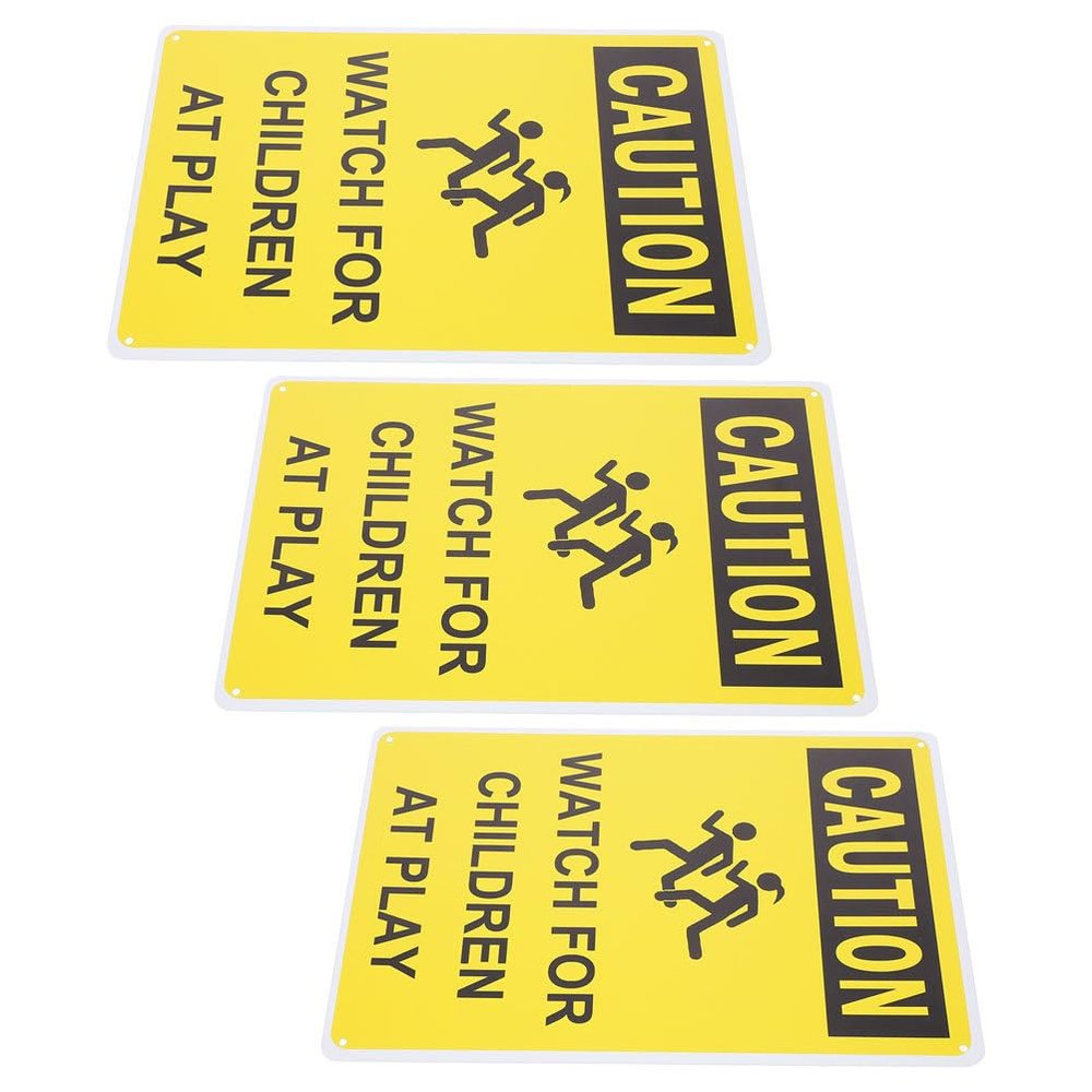DIYEAH 3pcs Slow Down Sign for Street Neighborhoods Children Playing Safety Signs Waterproof Fade Resistant Kids Playing Symbols for Street