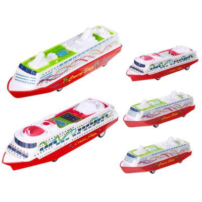 BESTonZON 5Pcs Colored Pull Back Ship Model for Educational and Interactive Ocean Liner Decorative Material for Imaginative Play