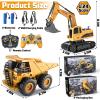 2 Pack Rc Construction Vehicles, Remote Control Excavator & Dump Truck Set view 2