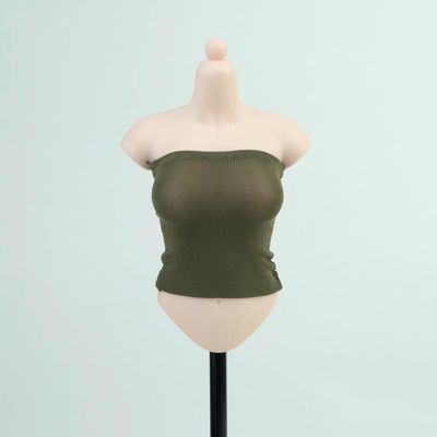 1/6 Scale Female Clothes, Strapless Underwear Vest for 12-inches Action Figure Body Doll, Female Figure Camisole Clothing 1/6 Girl Doll Sleeveless Inner Undershirt (deep Green, Long)