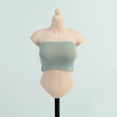 1/6 Scale Female Clothes, Strapless Underwear Vest for 12-inches Action Figure Body Doll, Female Figure Camisole Clothing 1/6 Girl Doll Sleeveless Inner Undershirt (Grey-Green, Short)