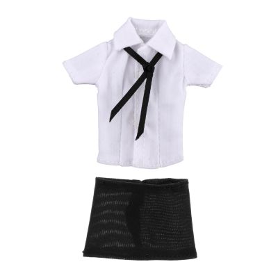 predolo 1/12 Scale Female Doll Outfit with Short Skirt and Shirt for 6inch Figures, White Shirt