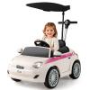 Licensed Fiat 500 Ride on Push Car by INFANS, 3 in 1 Baby Stroller Sliding Walking Car with Retractable Footrest, Parent Control Handle, Horn, Foot-to-Floor Toys for Kids Toddlers 18 Month+ (White) view 1