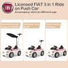 Licensed Fiat 500 Ride on Push Car by INFANS, 3 in 1 Baby Stroller Sliding Walking Car with Retractable Footrest, Parent Control Handle, Horn, Foot-to-Floor Toys for Kids Toddlers 18 Month+ (White) view 2