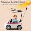 Licensed Fiat 500 Ride on Push Car by INFANS, 3 in 1 Baby Stroller Sliding Walking Car with Retractable Footrest, Parent Control Handle, Horn, Foot-to-Floor Toys for Kids Toddlers 18 Month+ (White) view 3