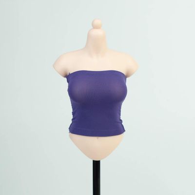 1/6 Scale Female Clothes, Strapless Underwear Vest for 12-inches Action Figure Body Doll, Female Figure Camisole Clothing 1/6 Girl Doll Sleeveless Inner Undershirt (Purple, Long)