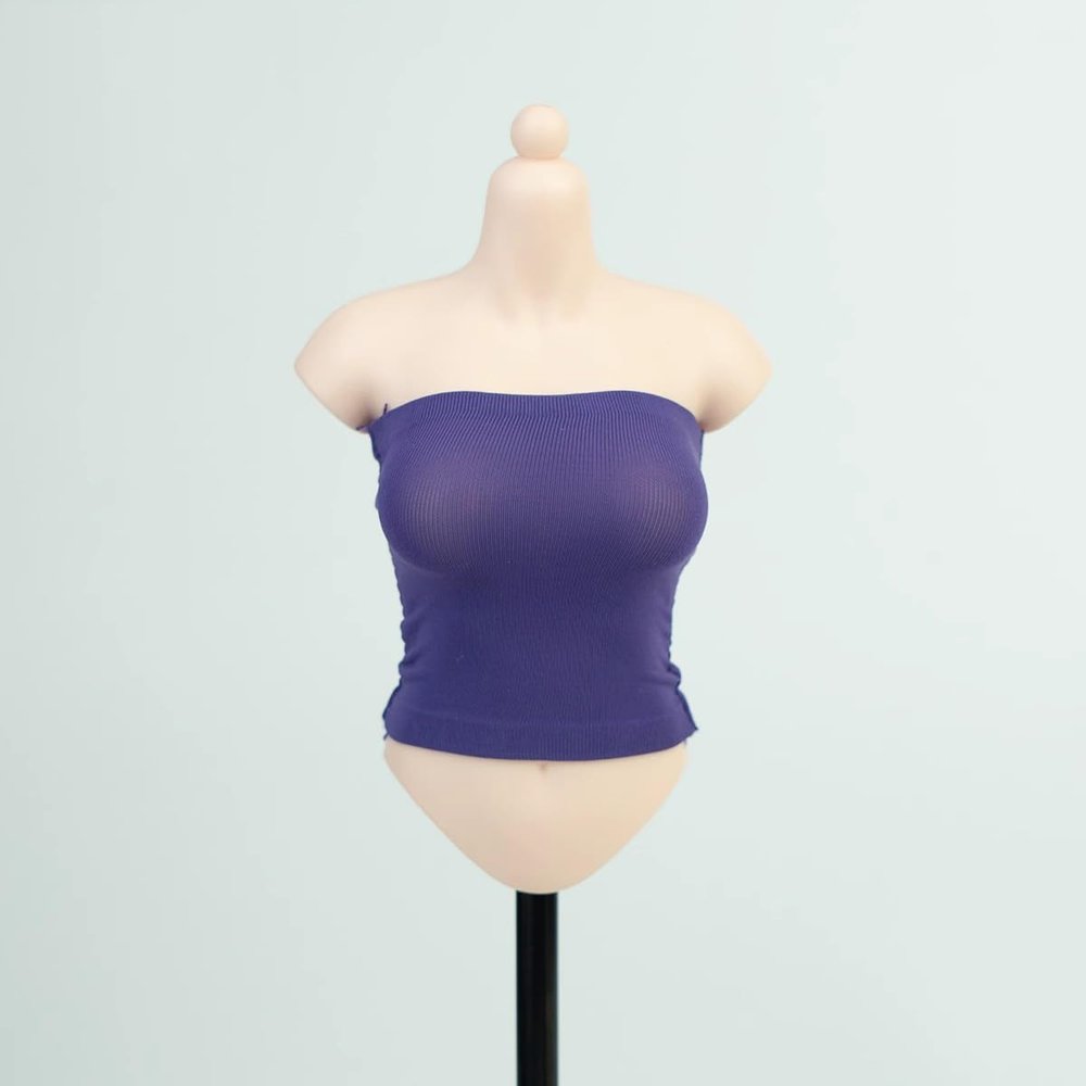 1/6 Scale Female Clothes, Strapless Underwear Vest for 12-inches Action Figure Body Doll, Female Figure Camisole Clothing 1/6 Girl Doll Sleeveless Inner Undershirt (Purple, Long)