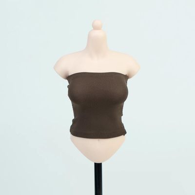 1/6 Scale Female Clothes, Strapless Underwear Vest for 12-inches Action Figure Body Doll, Female Figure Camisole Clothing 1/6 Girl Doll Sleeveless Inner Undershirt (Coffee, Long)