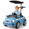 Licensed Fiat 500 Ride on Push Car by INFANS, 3 in 1 Baby Stroller Sliding Walking Car with Retractable Footrest, Parent Control Handle, Horn, Foot-to-Floor Toys for Kids Toddlers 18 Month+ (Blue) view 1