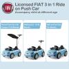 Licensed Fiat 500 Ride on Push Car by INFANS, 3 in 1 Baby Stroller Sliding Walking Car with Retractable Footrest, Parent Control Handle, Horn, Foot-to-Floor Toys for Kids Toddlers 18 Month+ (Blue) view 2