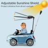 Licensed Fiat 500 Ride on Push Car by INFANS, 3 in 1 Baby Stroller Sliding Walking Car with Retractable Footrest, Parent Control Handle, Horn, Foot-to-Floor Toys for Kids Toddlers 18 Month+ (Blue) view 3