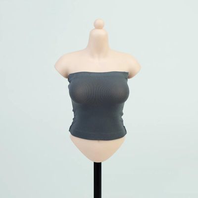 1/6 Scale Female Clothes, Strapless Underwear Vest for 12-inches Action Figure Body Doll, Female Figure Camisole Clothing 1/6 Girl Doll Sleeveless Inner Undershirt (deep Grey, Long)