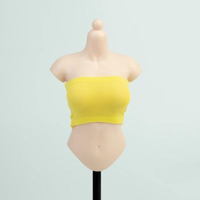 1/6 Scale Female Clothes, Strapless Underwear Vest for 12-inches Action Figure Body Doll, Female Figure Camisole Clothing 1/6 Girl Doll Sleeveless Inner Undershirt (Yellow, Short)