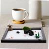 KOMBIUDA Miniature Zen Garden Sand Table Kit for Home and Hotel Decoration Desktop Meditation Landscape with Sand Rakes Rocks and Accessories view 3