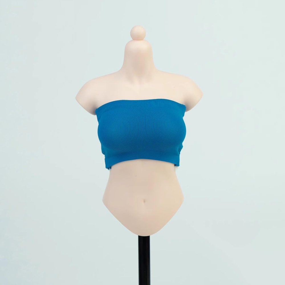 1/6 Scale Female Clothes, Strapless Underwear Vest for 12-inches Action Figure Body Doll, Female Figure Camisole Clothing 1/6 Girl Doll Sleeveless Inner Undershirt (Blue, Short)