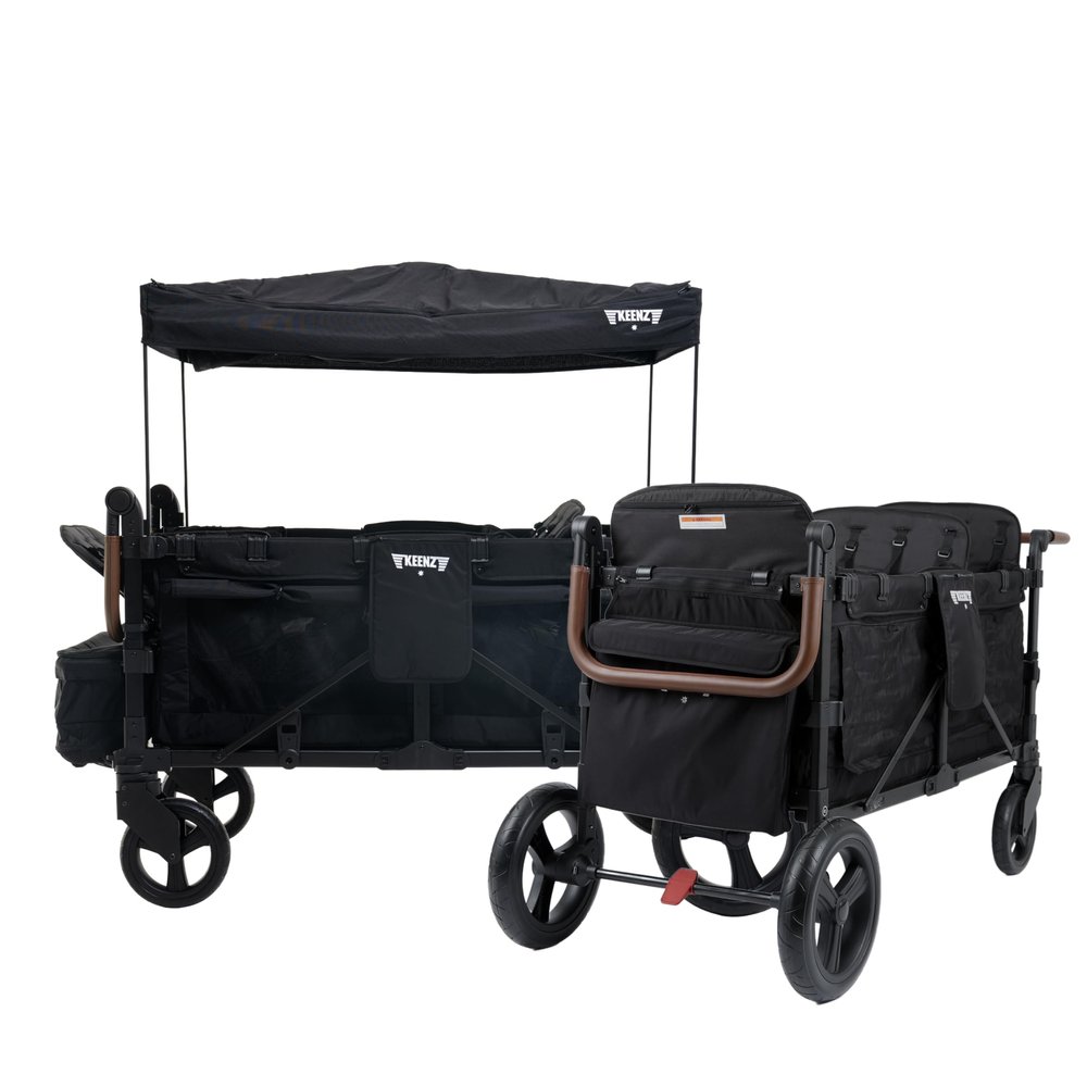 Keenz XC EVO Luxury Comfort Stroller Wagon | Foldable 6 Passenger with Adjustable Canopy |Black