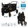 Keenz XC EVO Luxury Comfort Stroller Wagon | Foldable 6 Passenger with Adjustable Canopy |Black view 2