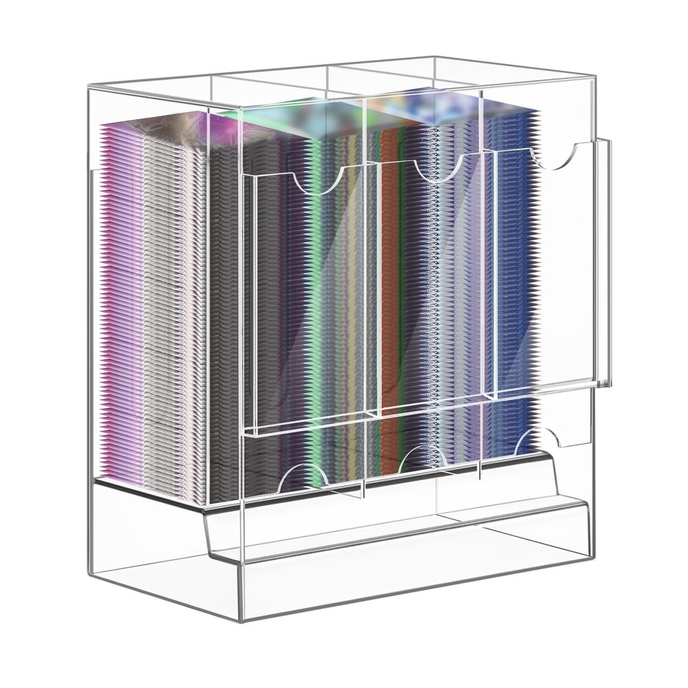 awagas 3-Slot Booster Pack Dispenser, Acrylic Card Dispenser Storage and Organizer 4mm Thick Acrylic Booster Box for Trading Card, Booster Packs, Sports Card, Fits 120 Booster Packs for Dispensing
