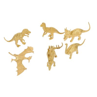FUNNETOYU Gold Dinosaur Model Pterodactyl Figurines 6-Piece Decorative Dinosaurs Statues for Boys and Girls Party Supplies Home Decor and Educational Playset