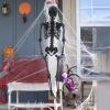 5.4FT Halloween Skeletons, Life Size Skeleton Posable Full Body Human Bones with Moveable Joints & Hanging Hole, Plastic Life Size Human Skeletons for Party Haunted House Halloween Dcor Black view 4