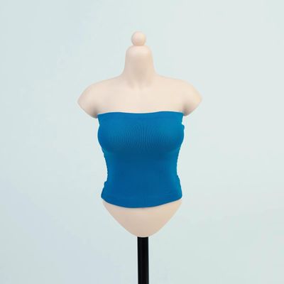 1/6 Scale Female Clothes, Strapless Underwear Vest for 12-inches Action Figure Body Doll, Female Figure Camisole Clothing 1/6 Girl Doll Sleeveless Inner Undershirt (Blue, Long)
