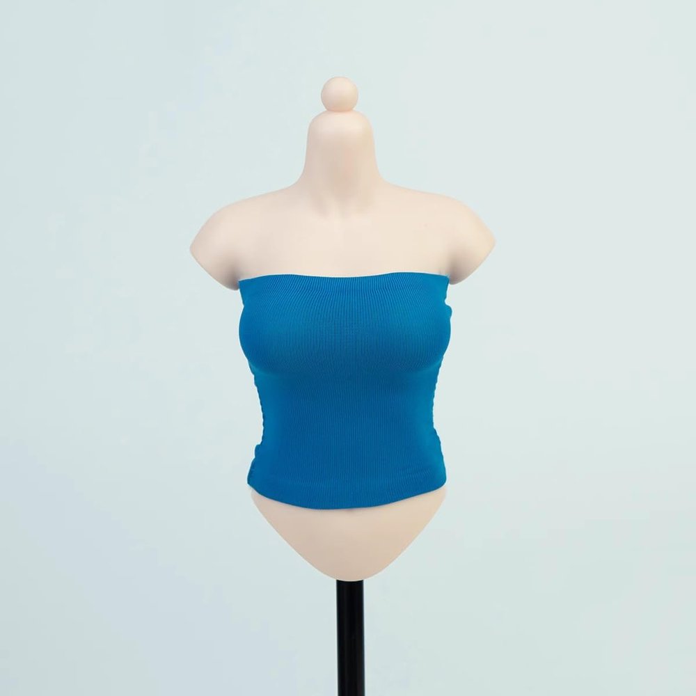 1/6 Scale Female Clothes, Strapless Underwear Vest for 12-inches Action Figure Body Doll, Female Figure Camisole Clothing 1/6 Girl Doll Sleeveless Inner Undershirt (Blue, Long)