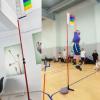 Adjustable Height Vertical Jump Tester, School Gym Vertical Jump Trainer Training Equipment, Metal Jump Measurement Tool with Colorful Vane view 2
