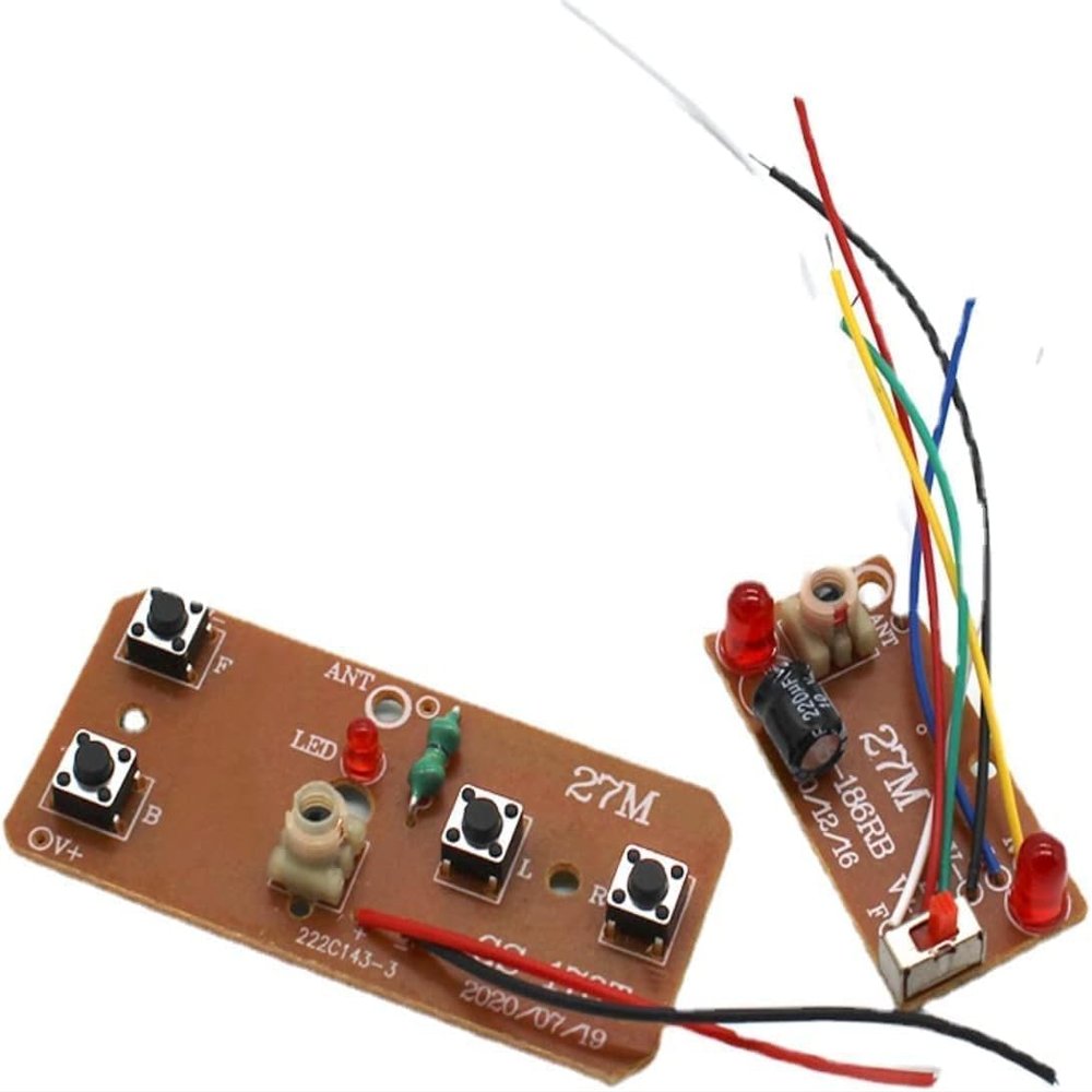 27mhz Four-Way Remote Control Board Two-Way RC Transmitter and Receiver Car Robot Model Accessories for DIY Project Parts (Control 2 Motors)