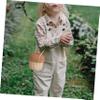Ipetboom 1Pc Mini Rattan Bag for Cross Body Pouch Durable Photography Prop Cute Basket Shaped Design for Little view 4