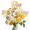 12 Pcs Butterfly Twins Birthday Centerpiece Stick,Butterfly Birthday Party Decoration For Twins Girl,Baby Shower Gender Reveal Party Supplies Rose Gold Glitter view 1