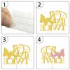 12 Pcs Butterfly Twins Birthday Centerpiece Stick,Butterfly Birthday Party Decoration For Twins Girl,Baby Shower Gender Reveal Party Supplies Rose Gold Glitter view 2